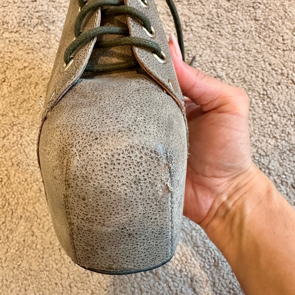 Jeffrey Campbell Gray Lace-Up Platform Ankle Boots - Picture 8 of 16